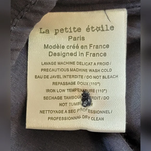 La Petiet Étolie Paris V-Neck Mini Dress Womens S Navy Tan Pink Floral Boho Flow - Picture 12 of 13